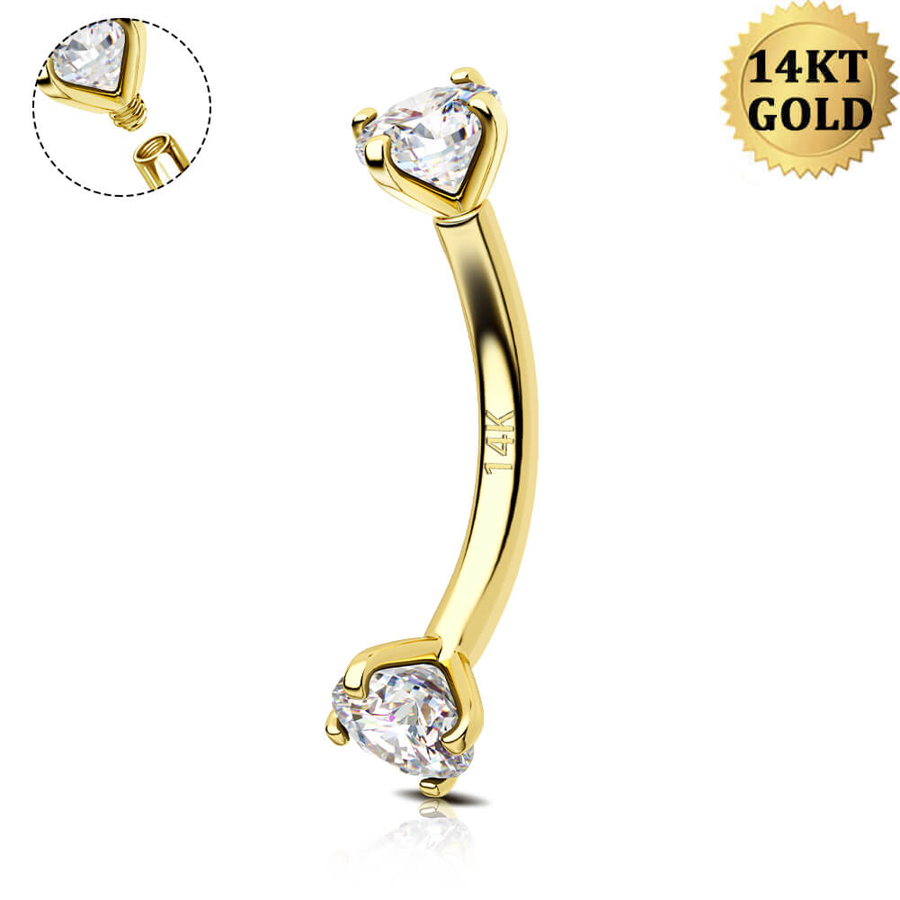 14k gold eyebrow ring