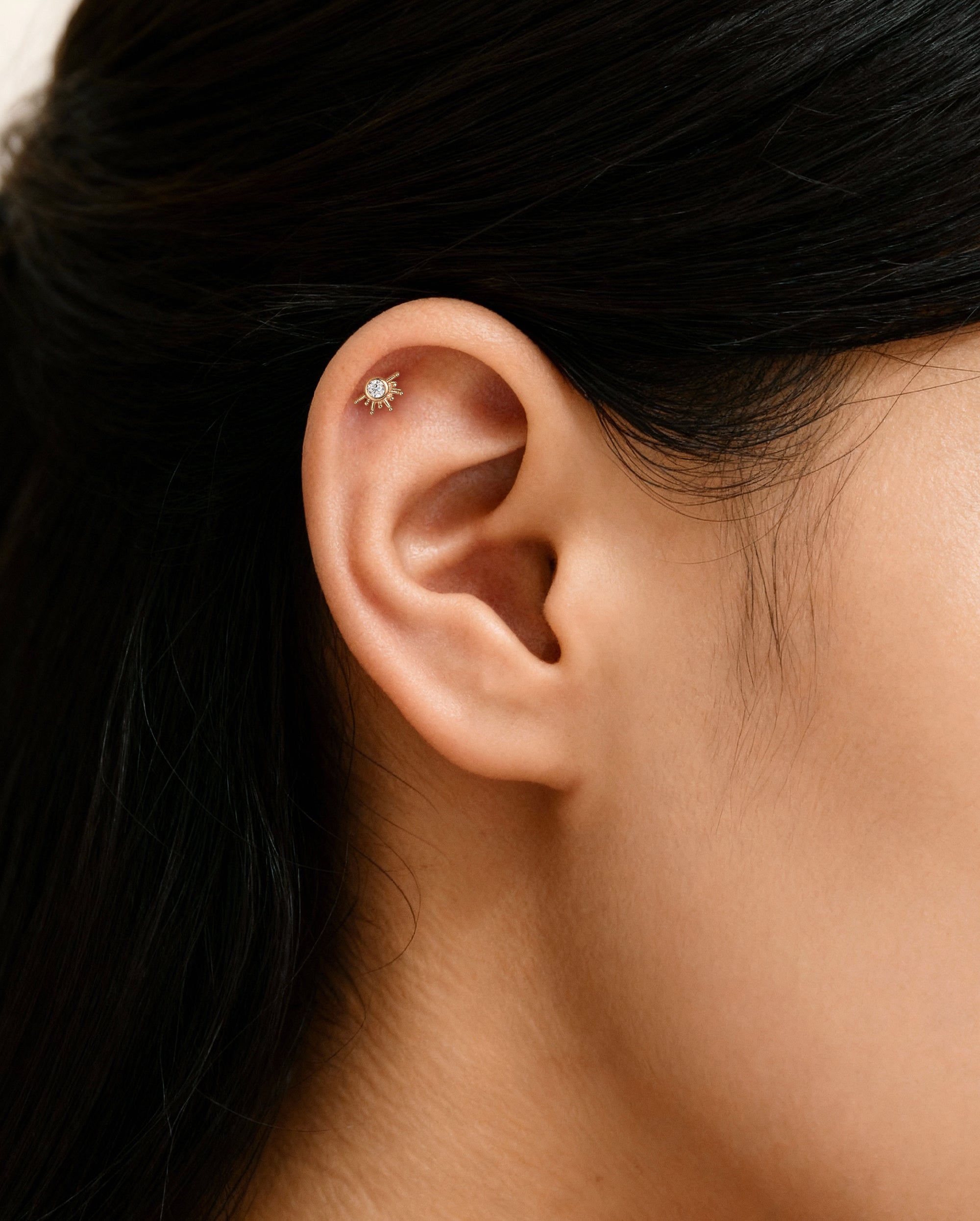 sunset moissanite helix stud