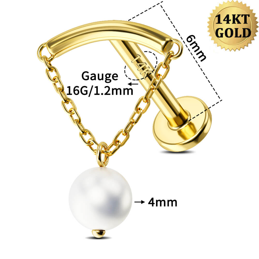 16g pearl cartilage earrings