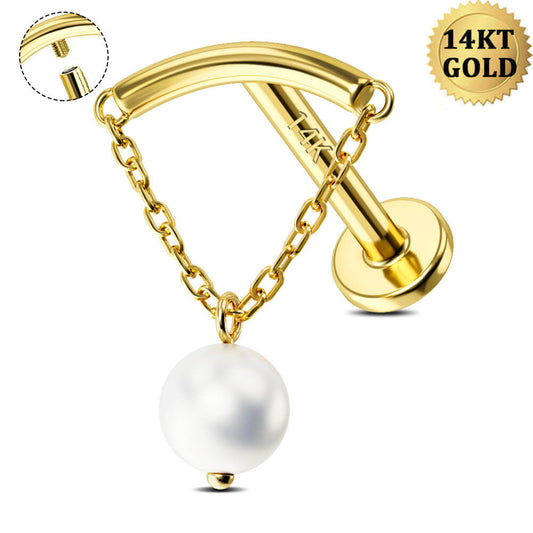 Gold Body Jewelry  14K Gold Body Piercing Jewelry – tagged  Material_Pearl – OUFER BODY JEWELRY