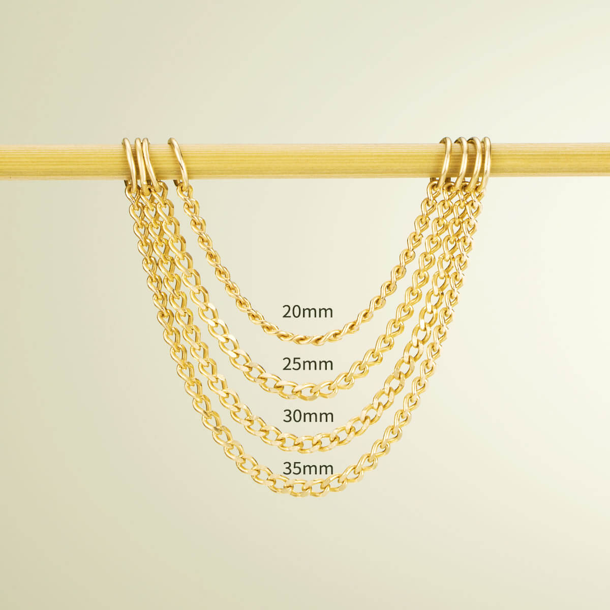 14K Solid Gold Single Chain Cartilage Earring