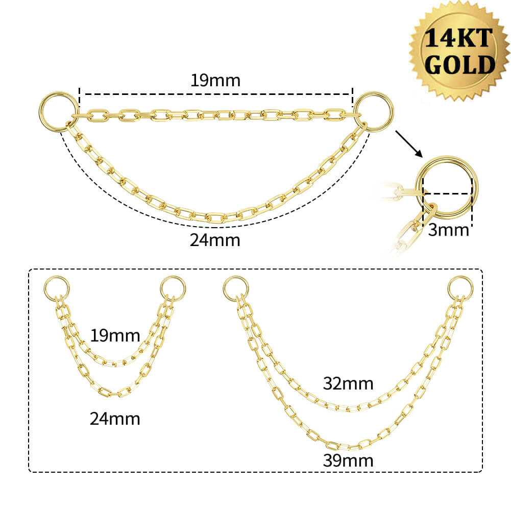 solid gold double chain