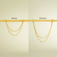 14K Solid Gold Double Chain Cartilage Earring