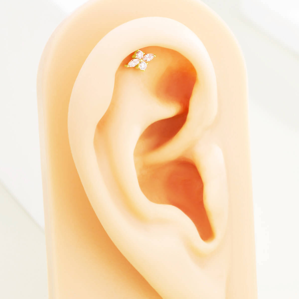 crystal 14k gold cartilage earrings