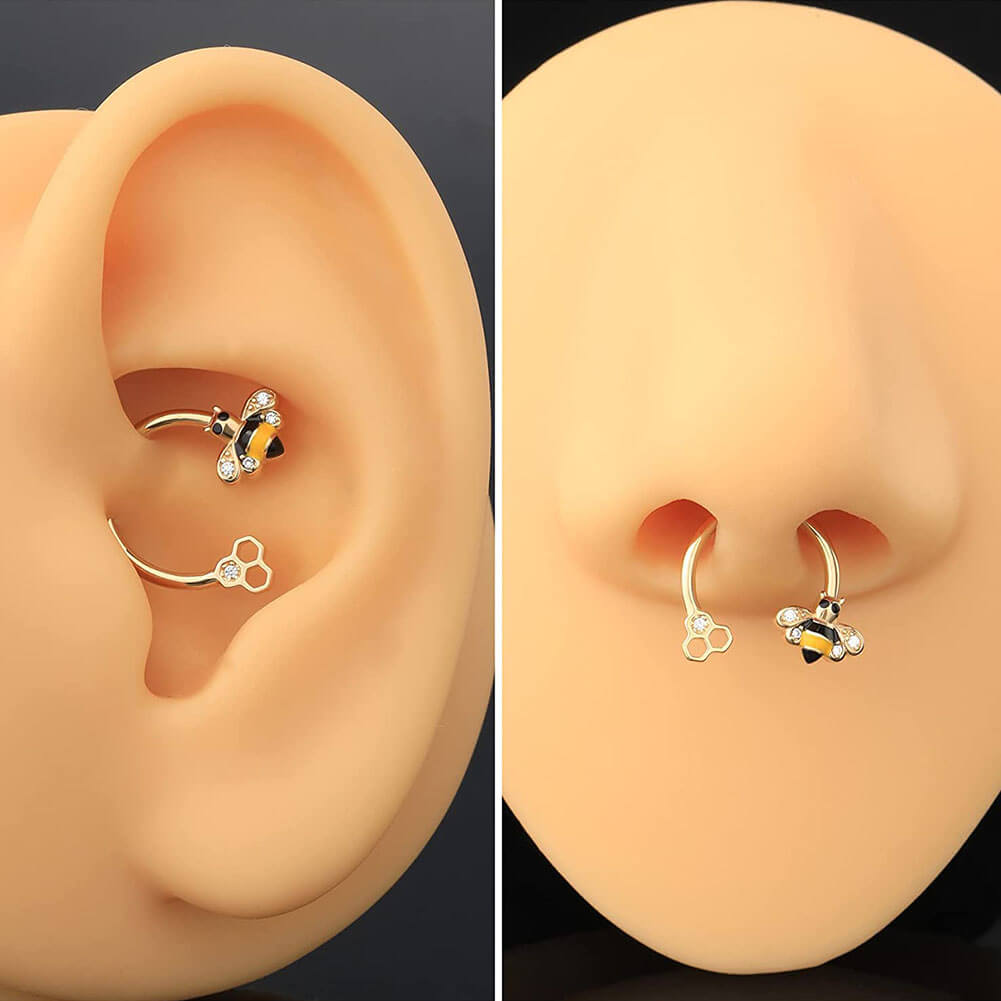bee septum Ring and daith earring 
