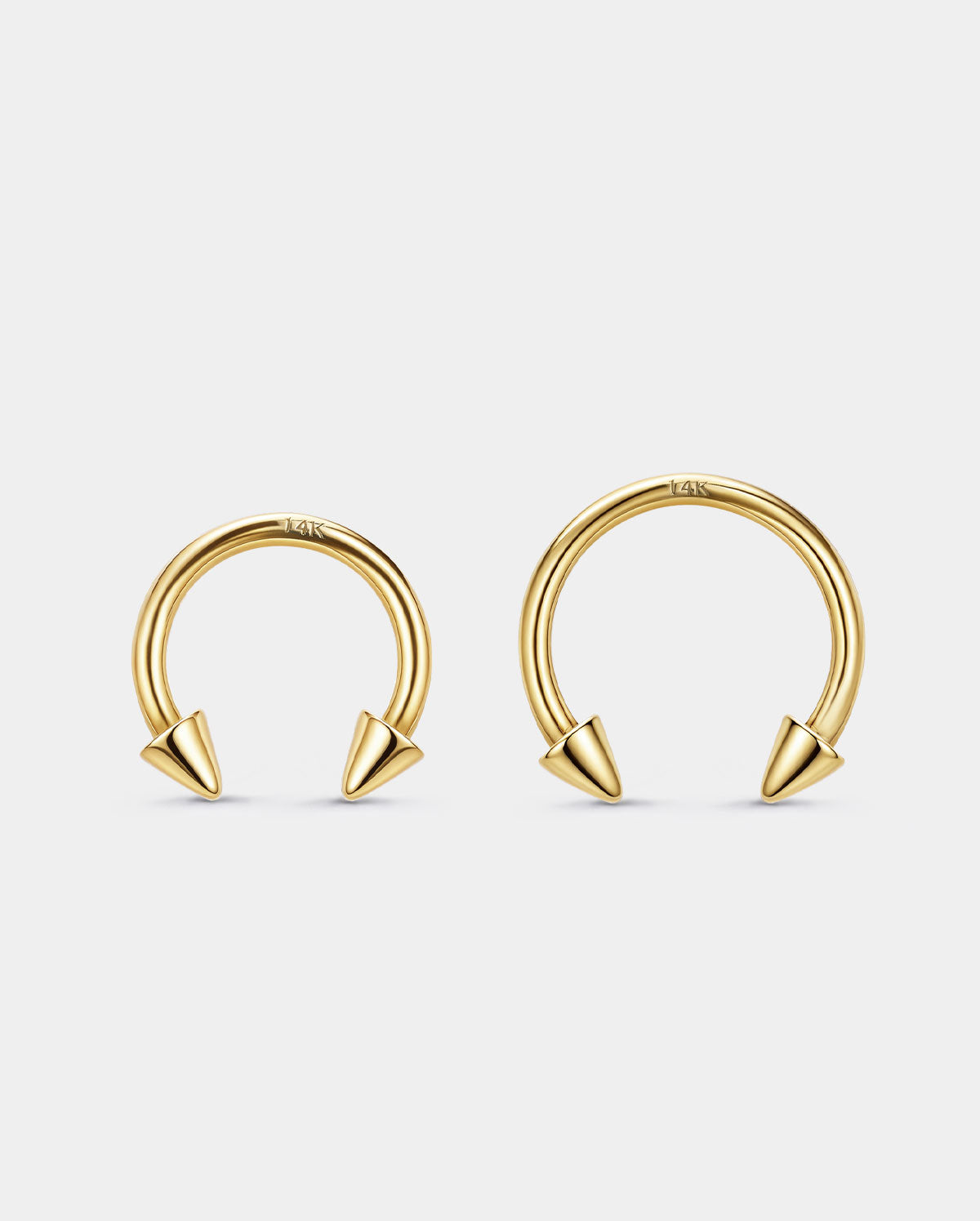 14K Solid Gold Spike Horseshoe Septum Ring