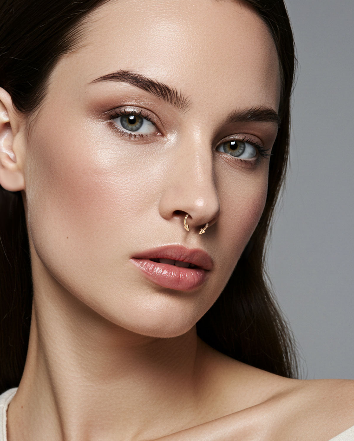 14k gold spike septum piercing 