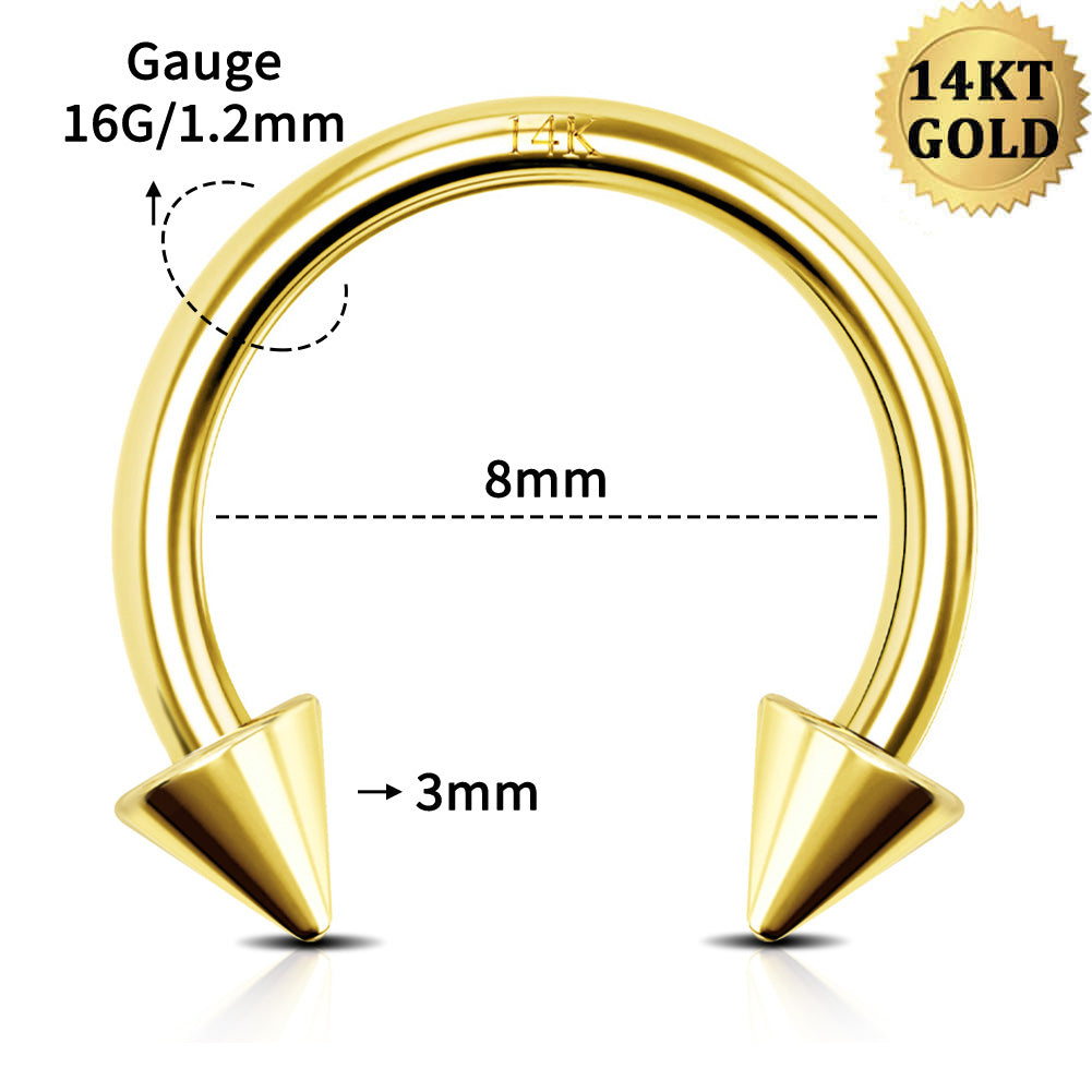 8mm spike horseshoe septum ring