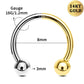 16g gold septum jewelry horseshoe