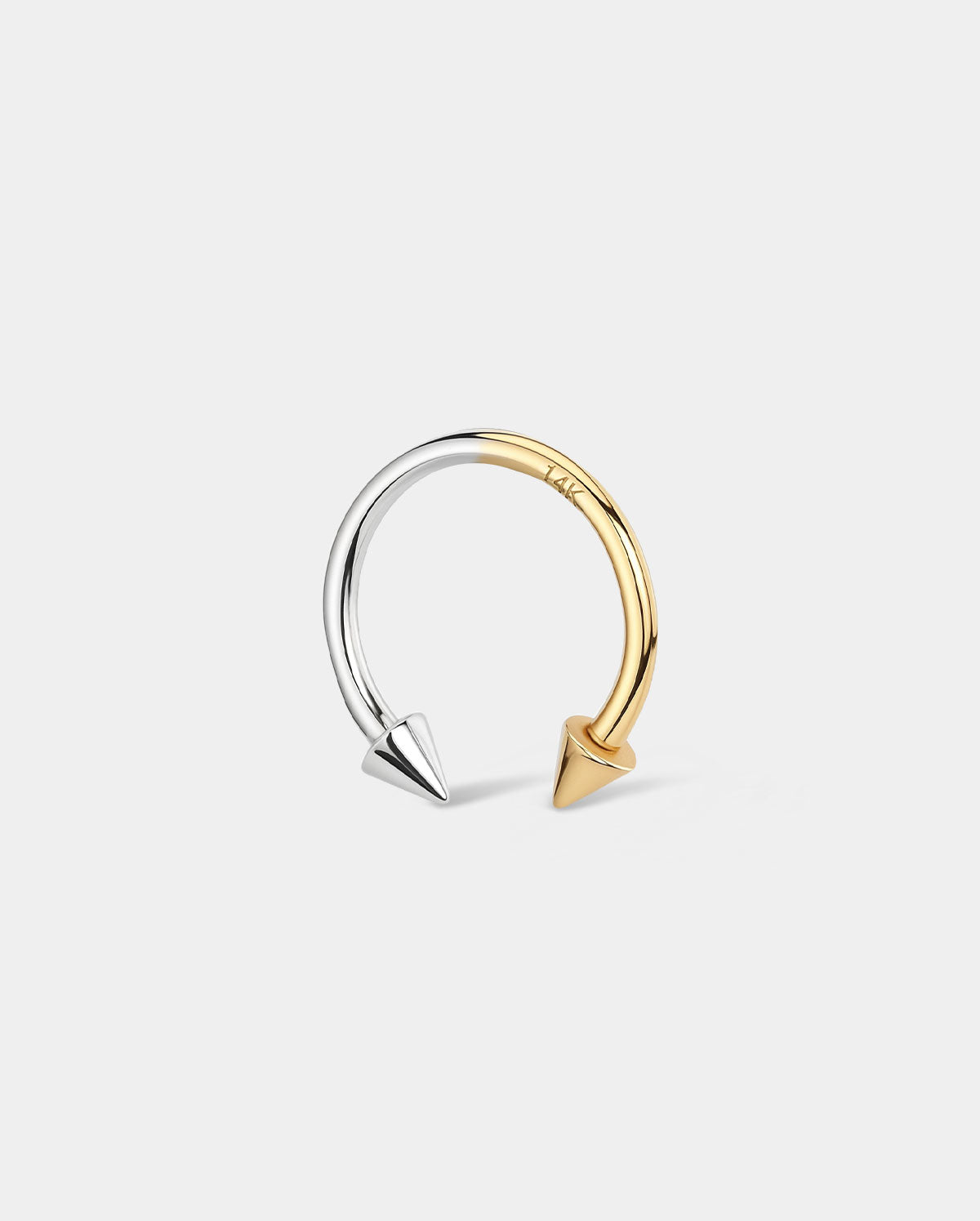 14K Oro 16G Herradura Septum Anillo Piercing Hélix