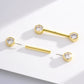 threadless solid gold nipple bars
