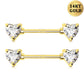 14k gold heart nipple rings