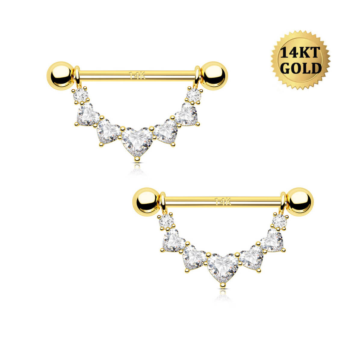 14k solid gold nipple shield jewelry