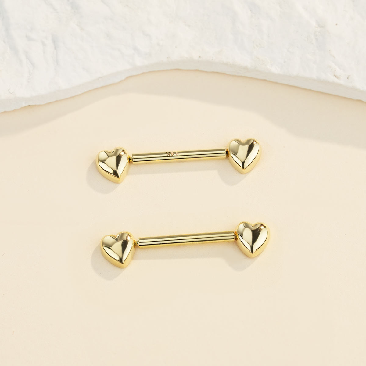 oufer heart nipple barbell
