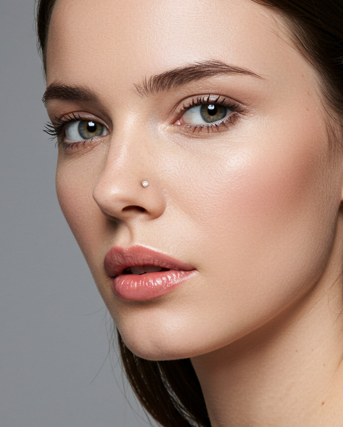 gold nose piercing