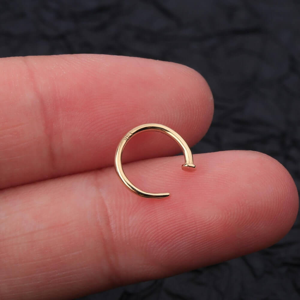 Buy Gold Nose Ring Hoop for Women 14k Real Gold Filled Silver Thin Nose  Rings, Nose Piercing Jewelry, Conch, Helix, Septum Hoops, Nose Jewelry  (Yellow Gold Filled, 22 Gauge-5mm) Online at desertcartINDIA