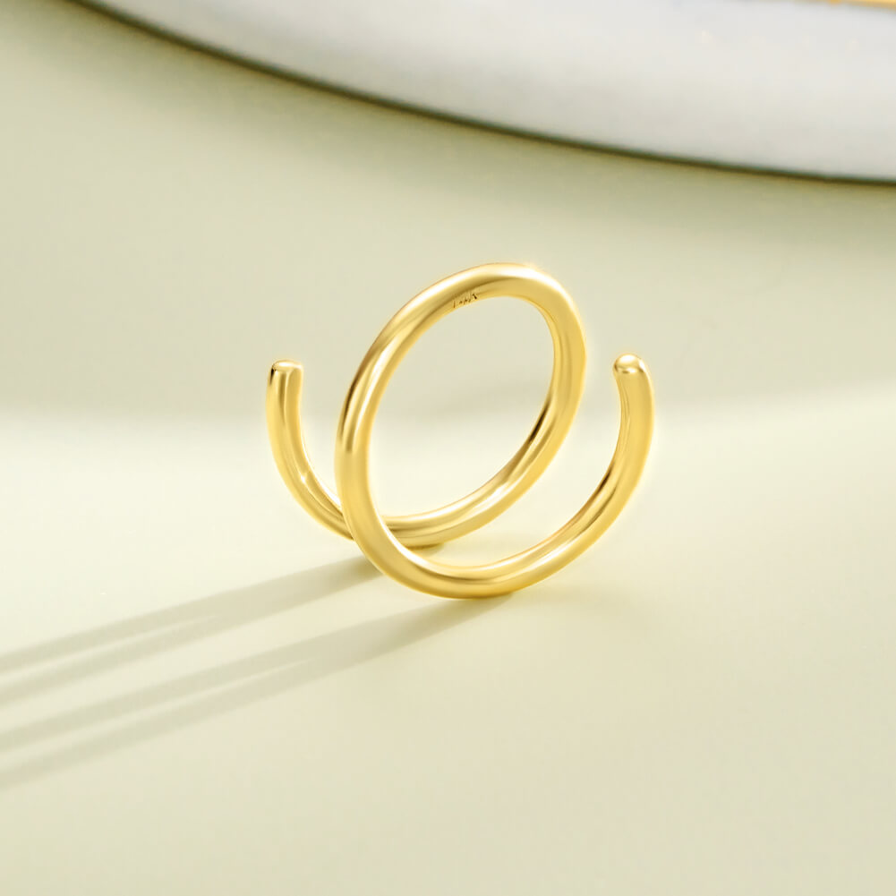 gold double hoop nose ring