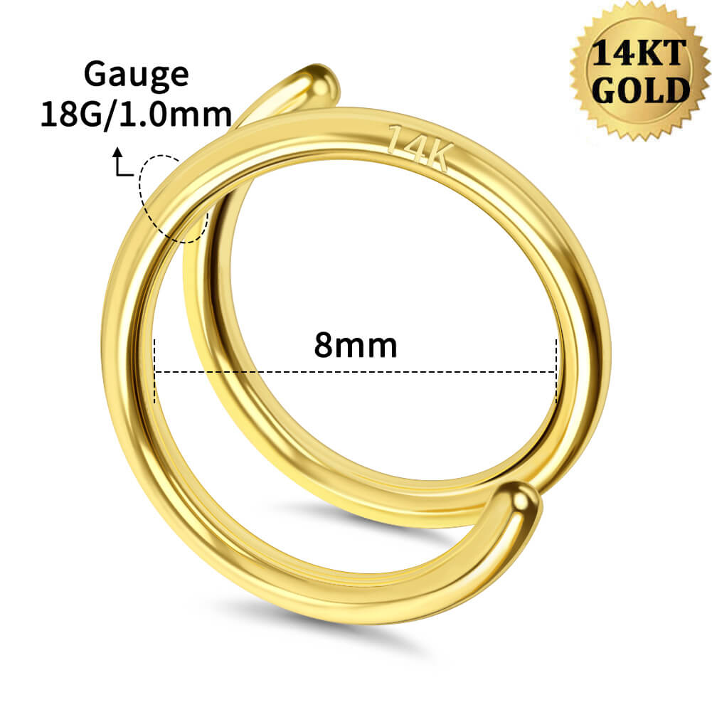 18 gauge double hoop nose ring