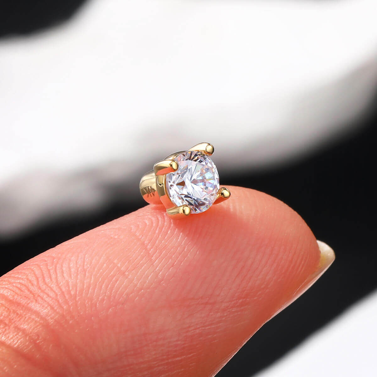 Or 14K Clear CZ Boule de remplacement 14G Anneaux de ventre Boule 14G CZ