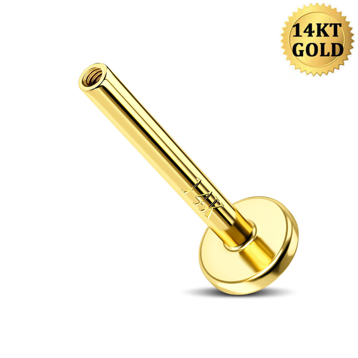 14K Solid Gold Internally Threaded Replacement Post