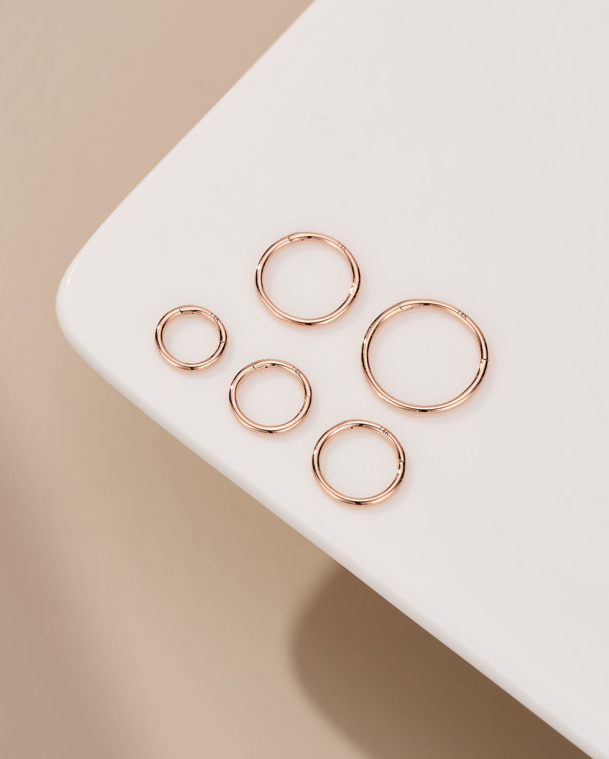 20G 14K Rose Gold Segment Nose Hoop