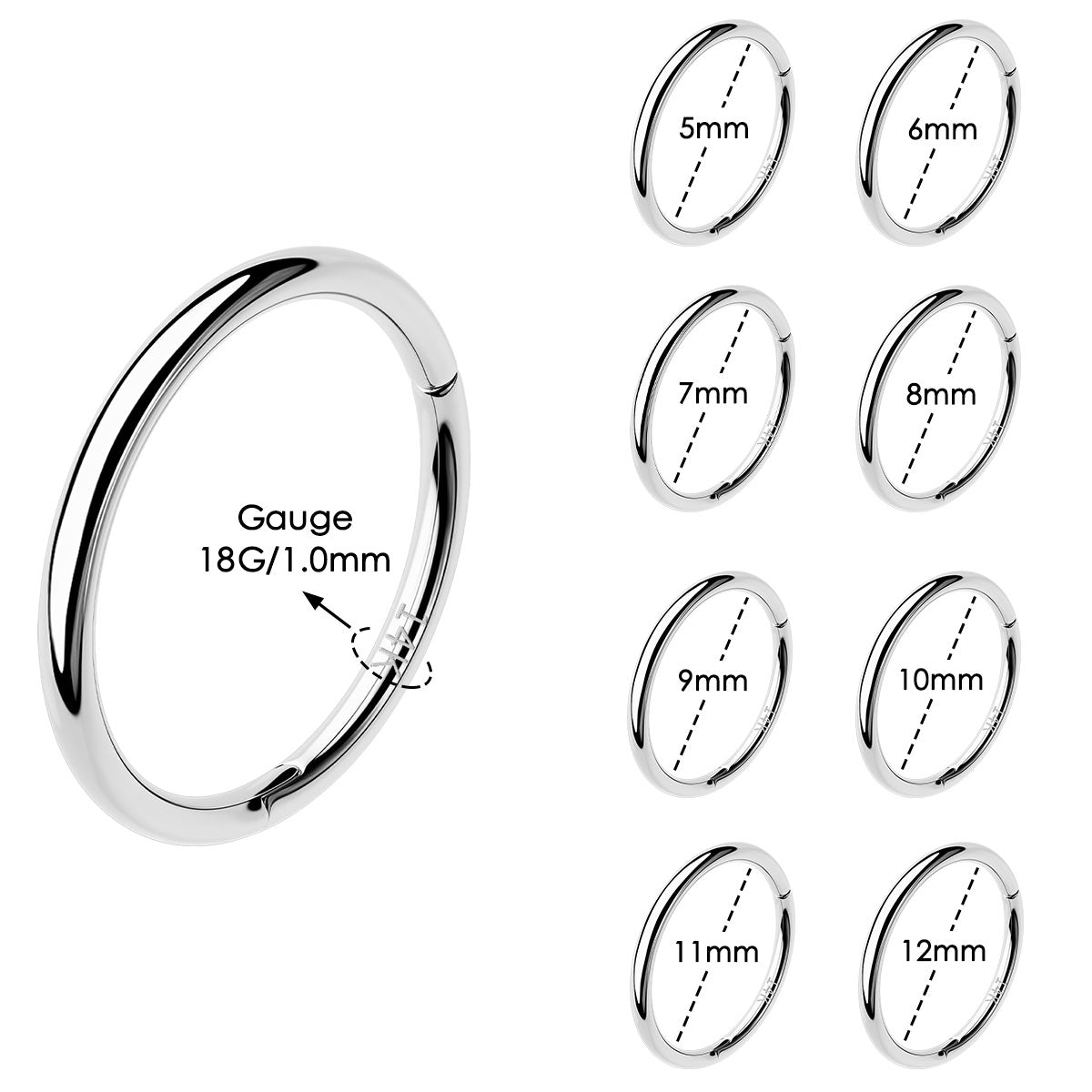 Or 14K 18G Anneau de nez Cartilage Hoop Boucle d'oreille Daith Helix
