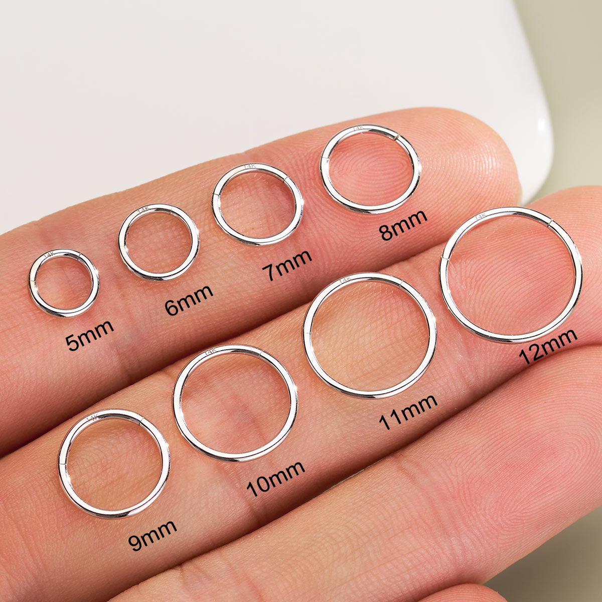 Or 14K 18G Anneau de nez Cartilage Hoop Boucle d'oreille Daith Helix