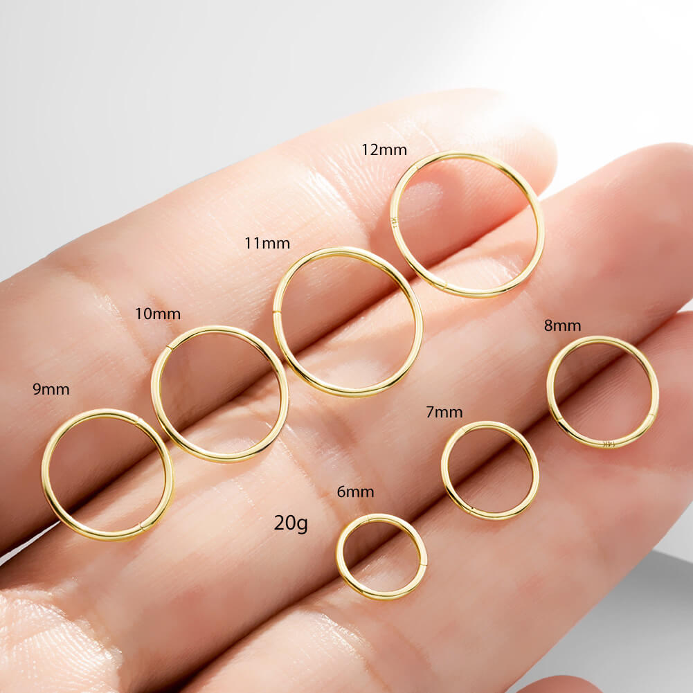 Amazon.com: Thin Nose Rings Hoops for Women/Men,Tiny Small Gold Nose Rings  20g for Nose Piercings (1pc - 20 gauge - 8mm,14K Gold Filled) : Handmade  Products