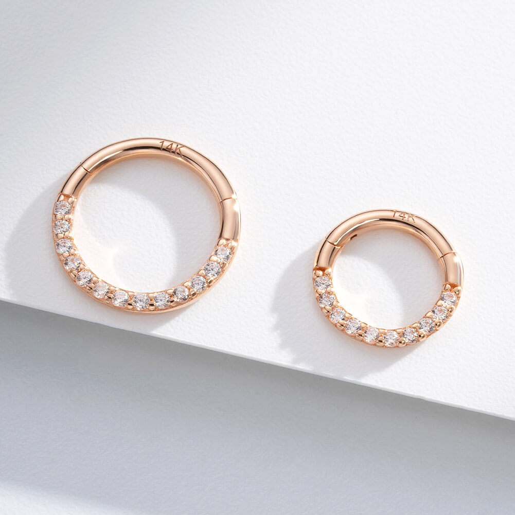 CZ rose gold septum ring