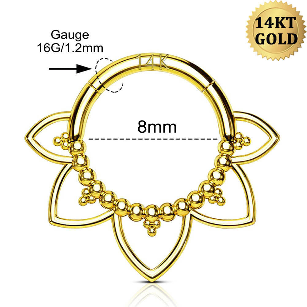 8mm gold septum jewelry