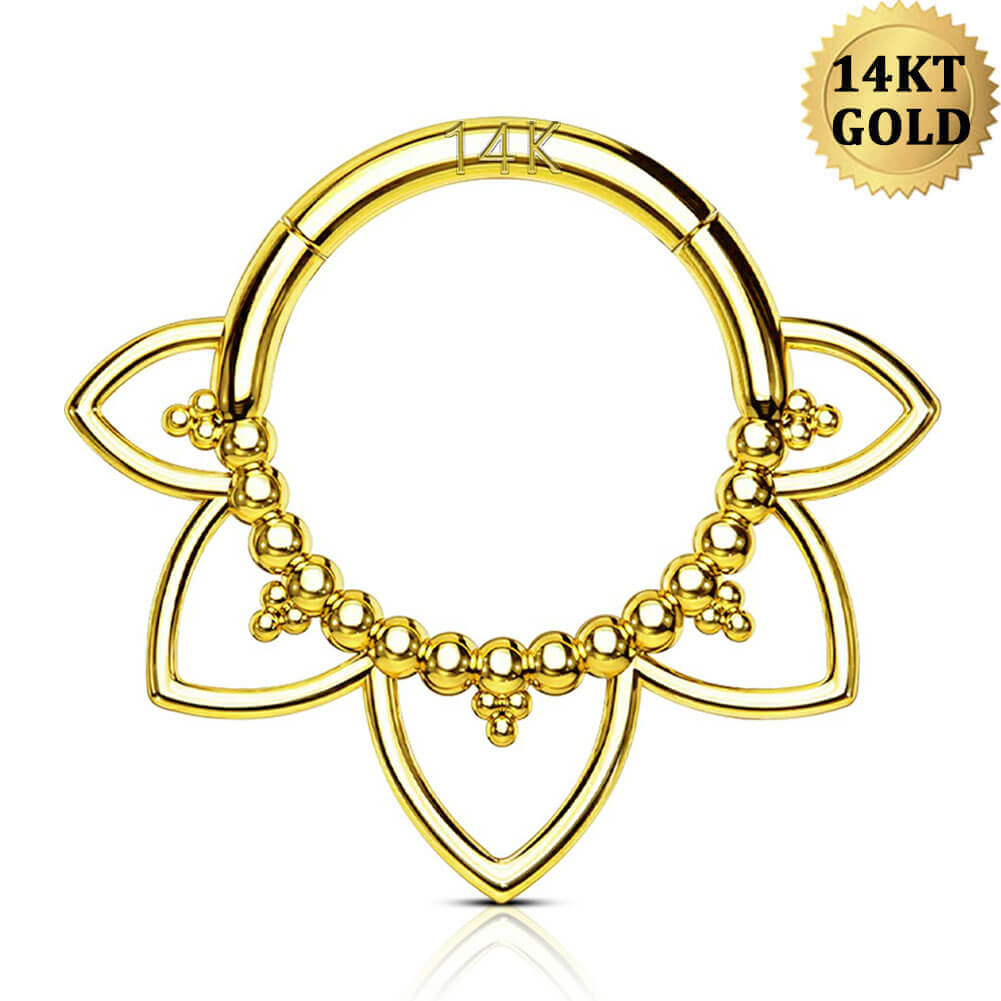 oufer lotus flower gold septum jewelry