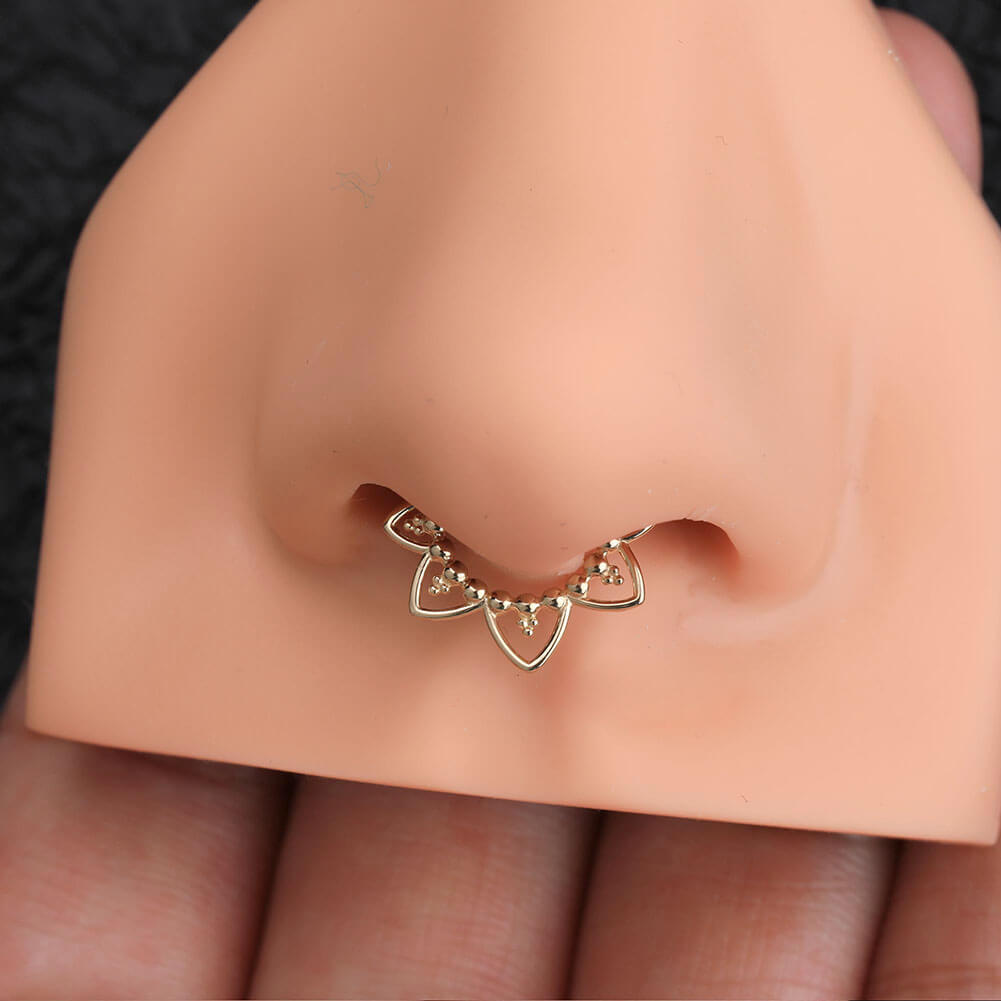 lotus flower gold septum jewelry