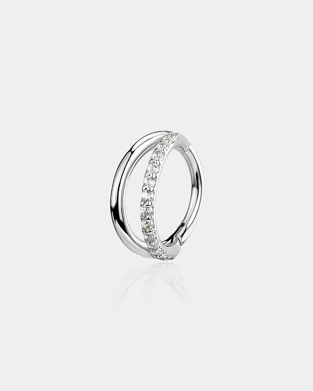 14k white gold helix hoop