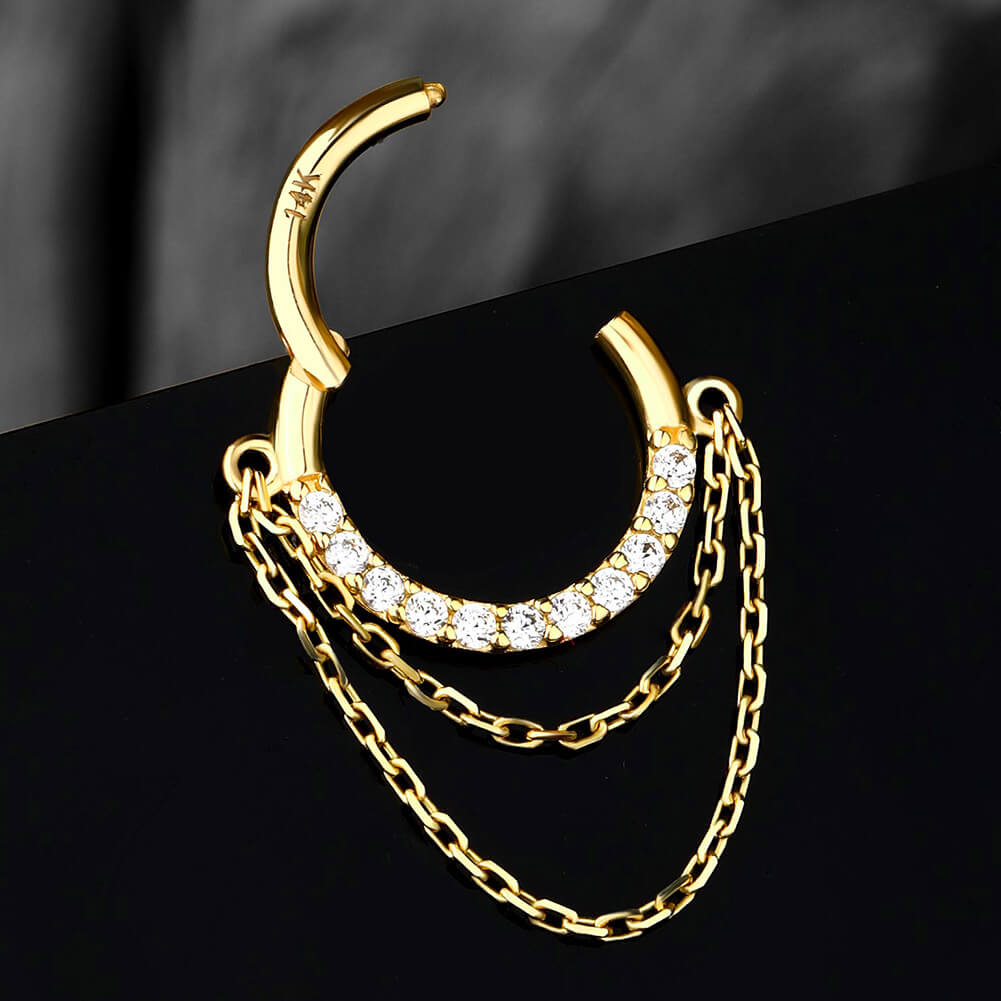 14k gold chain septum ring