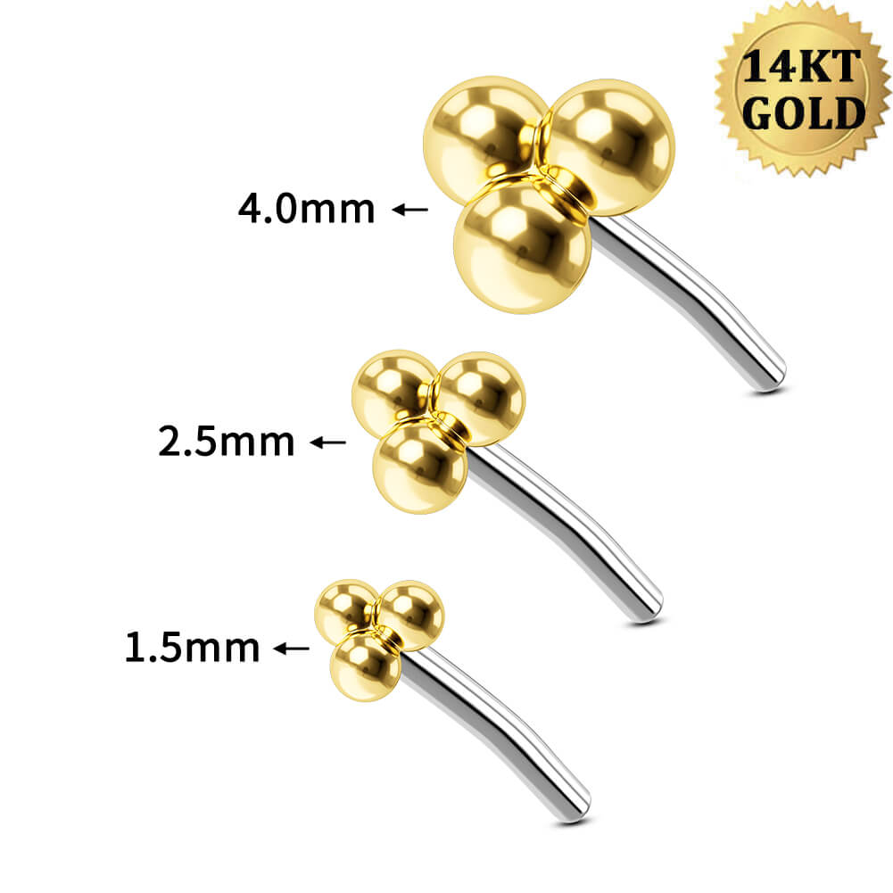 14k gold flat back nose stud