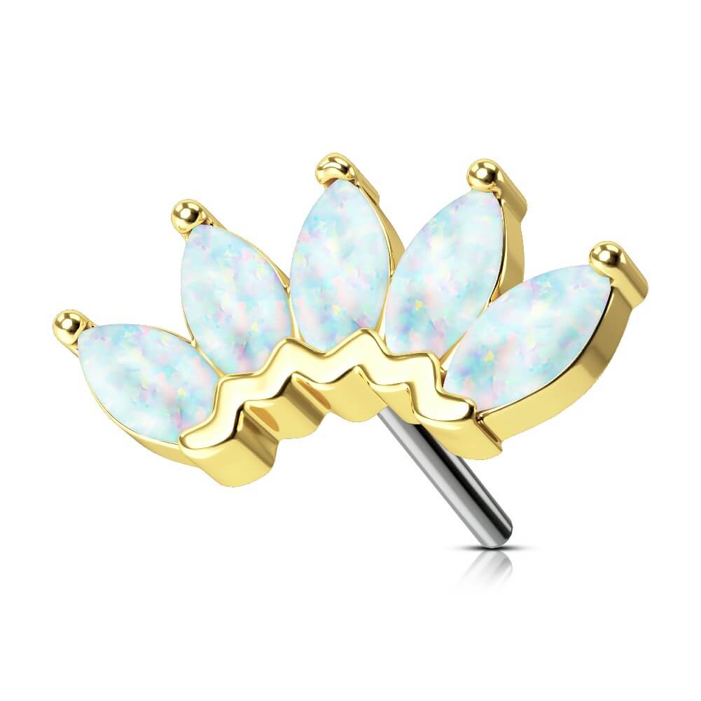 opal crown helix earring