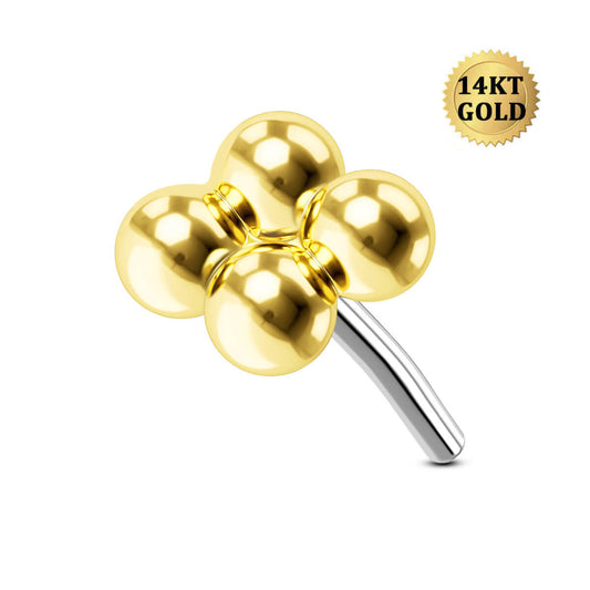 14k gold threadless nose stud