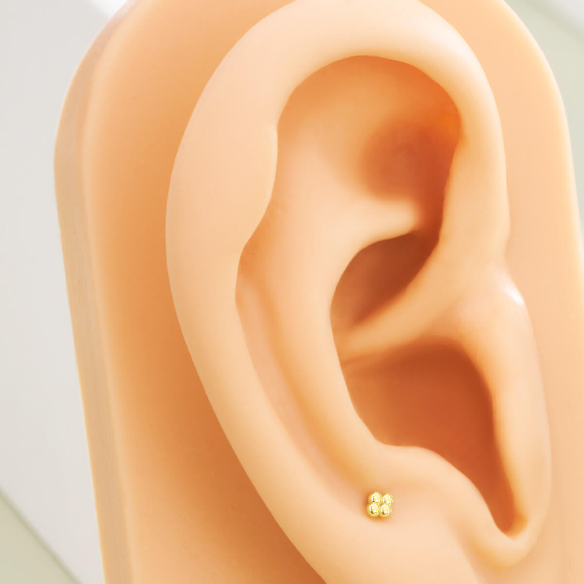 14K Solid Gold Beans Top Cartilage Earring Stud