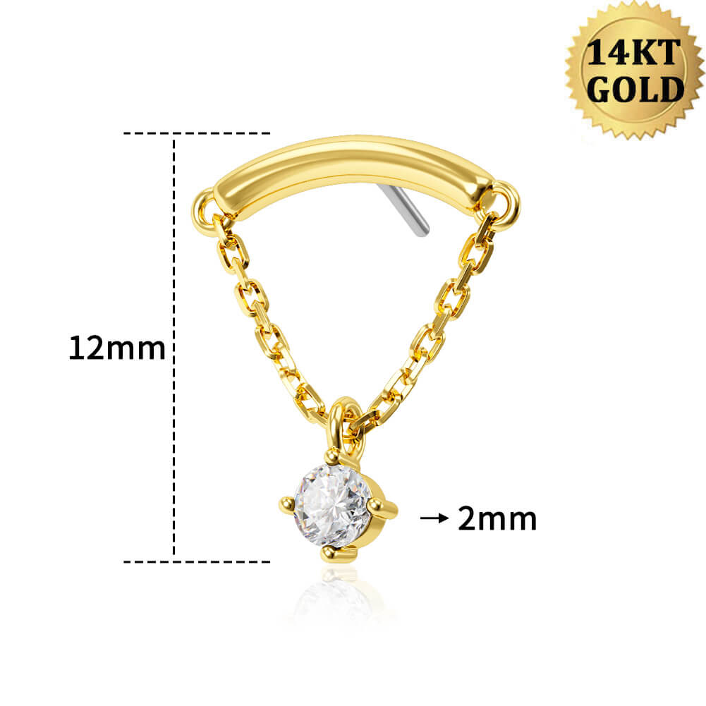 12mm cartilage chain earring