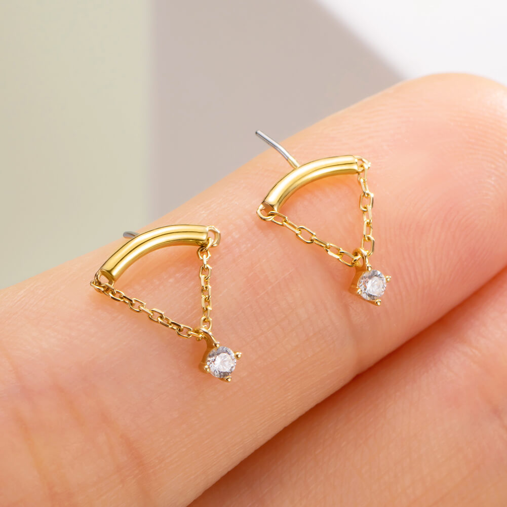 dangle cartilage chain earring