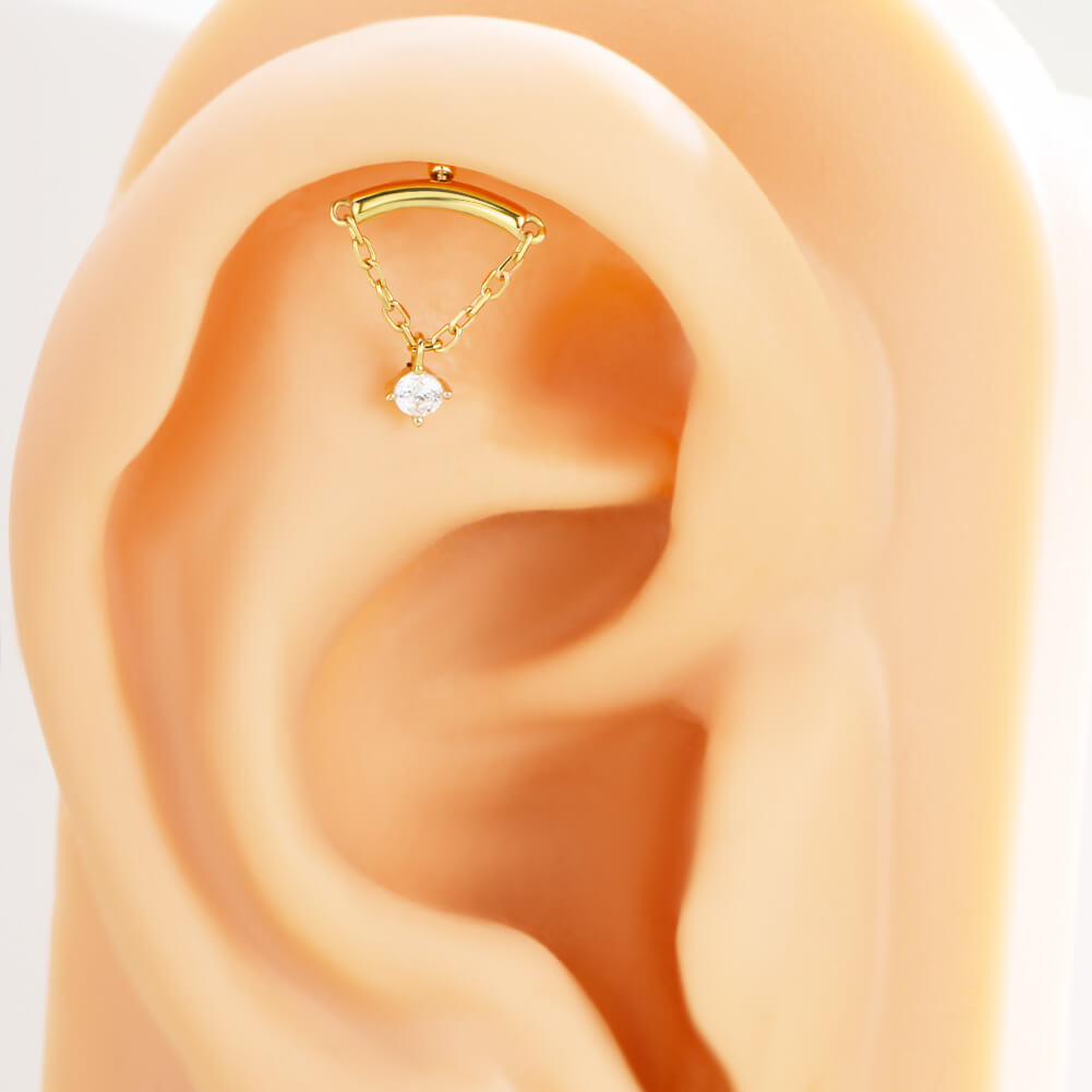 dangle cartilage chain earring