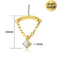 solid gold cartilage chain earring