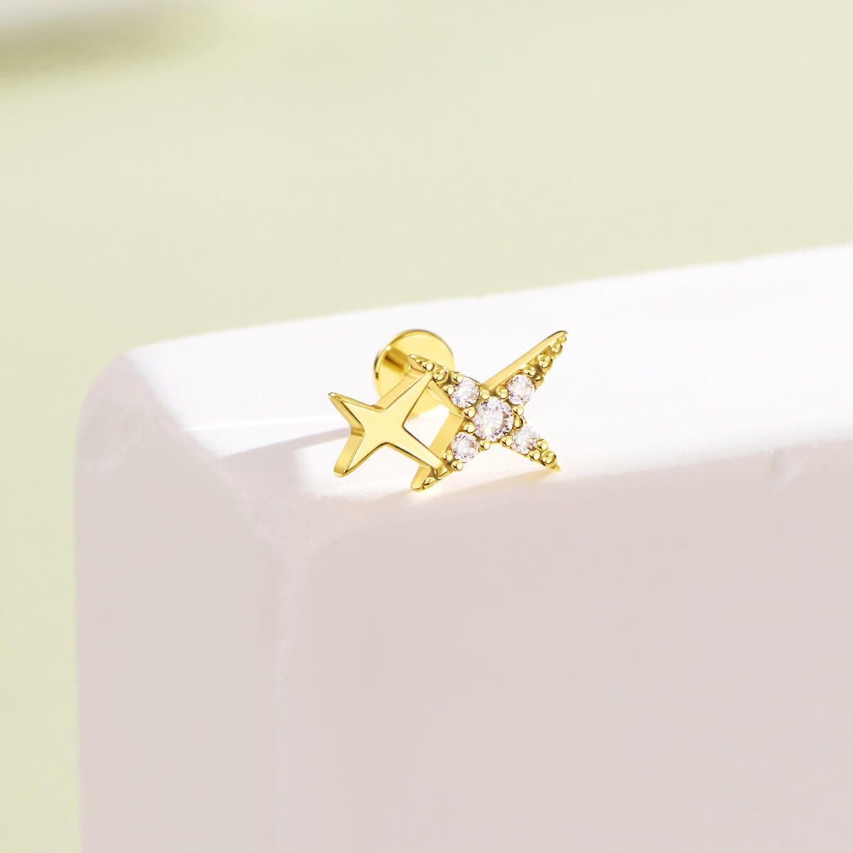 star nose ring flat back