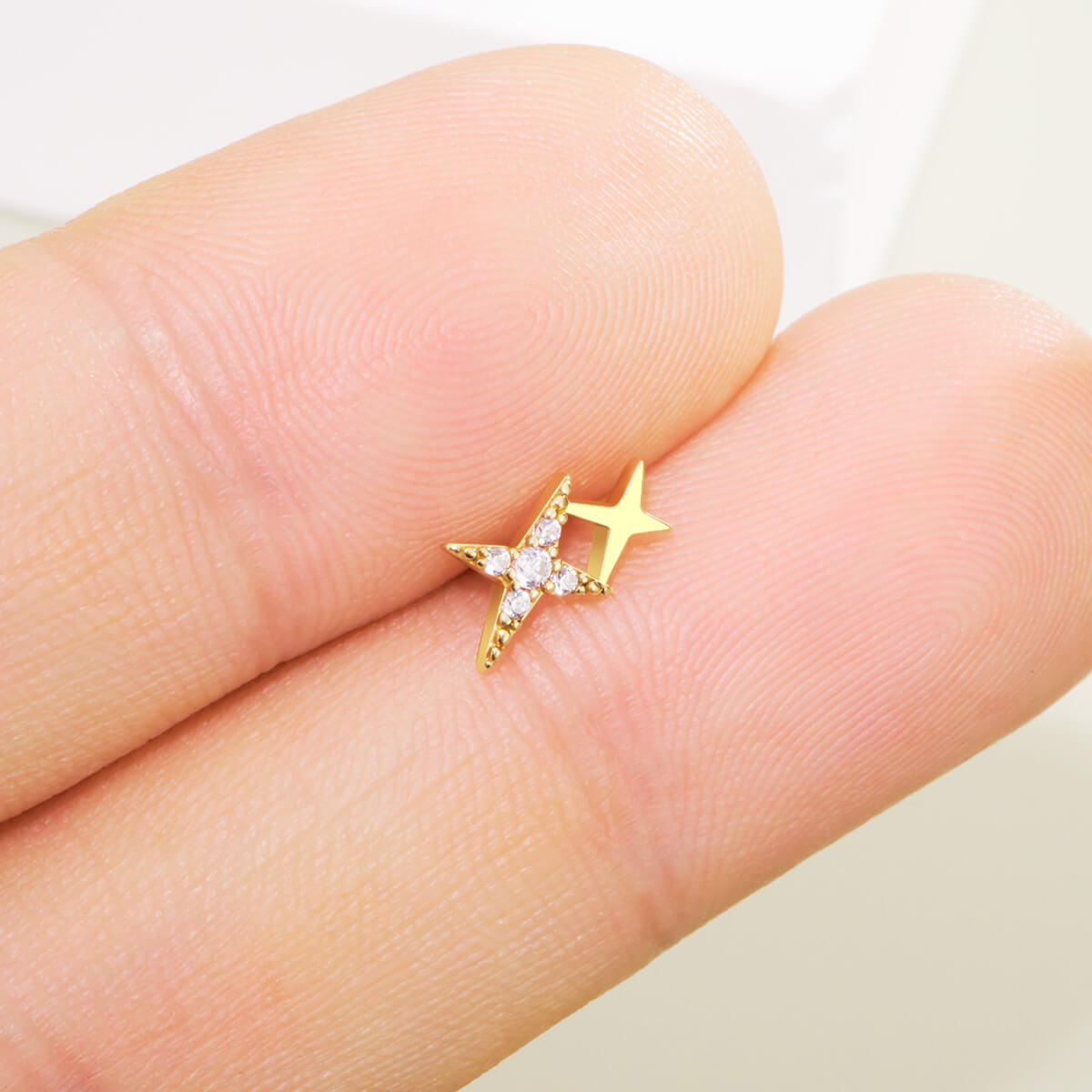 14k gold nose ring flat back