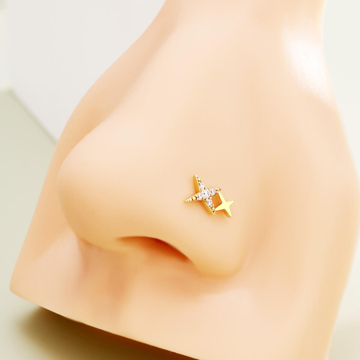 star nose ring flat back