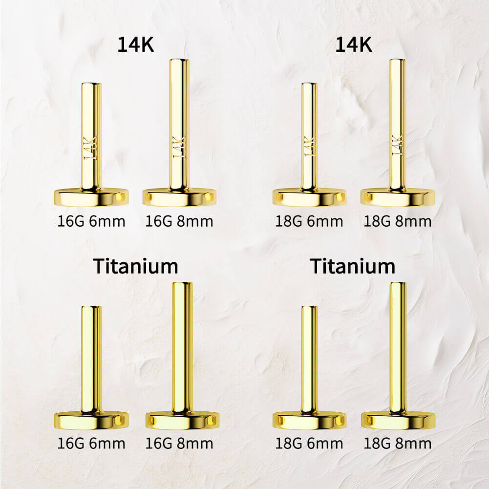 14K Solid Gold Hexagram Push Pin Helix Earring