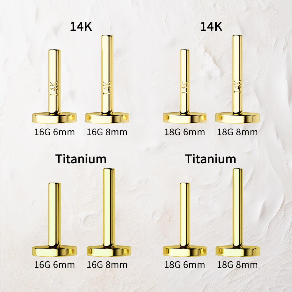 14K Solid Gold Flat Triangle Shape Push Pin