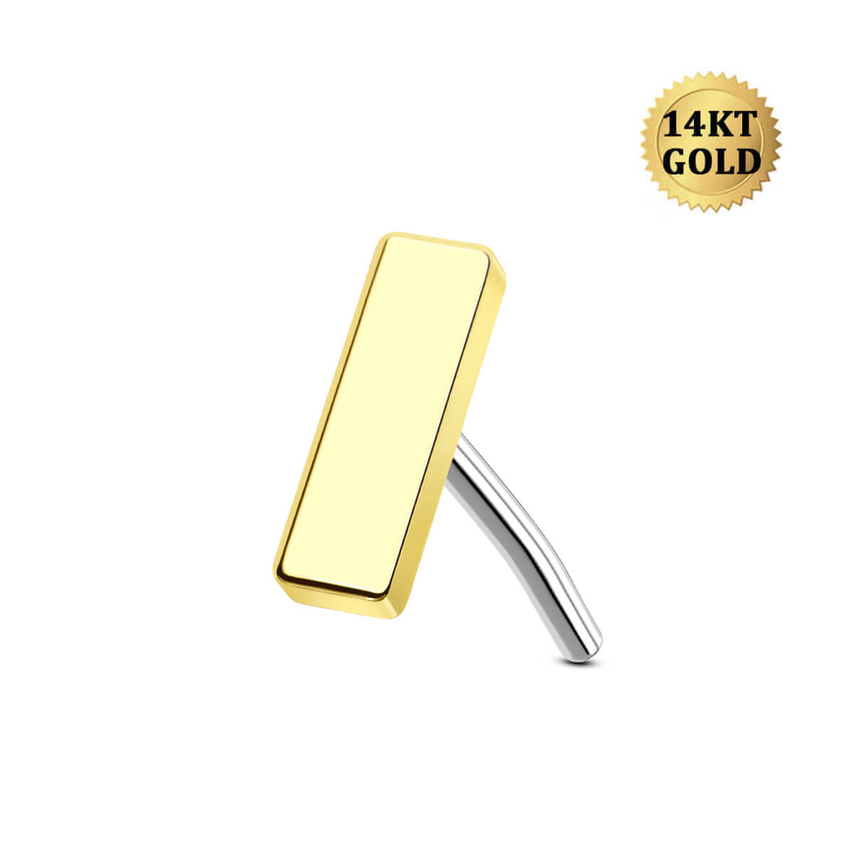 14k gold cartilage piercing bar