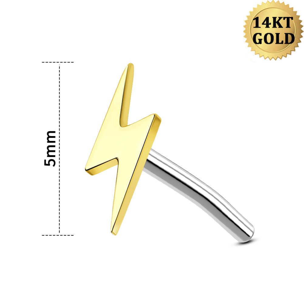 5mm lightning bolt nose stud