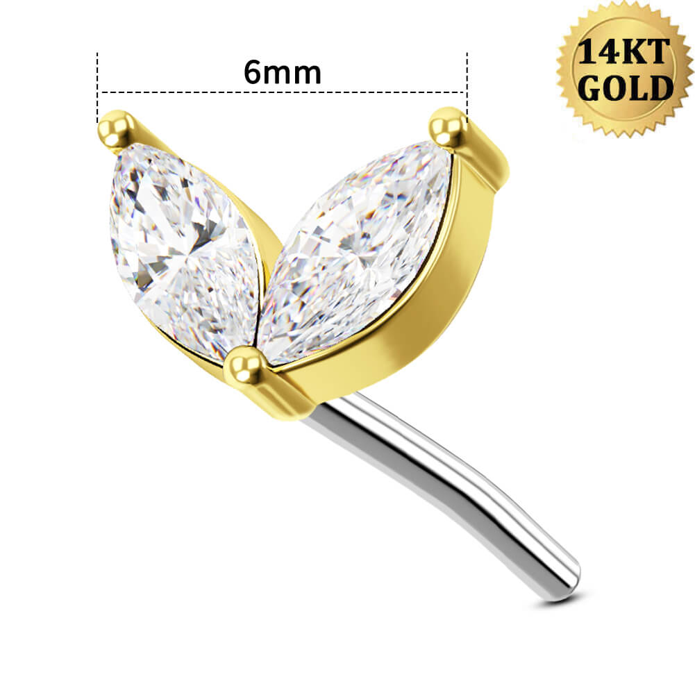 6mm leaf cartilage earring